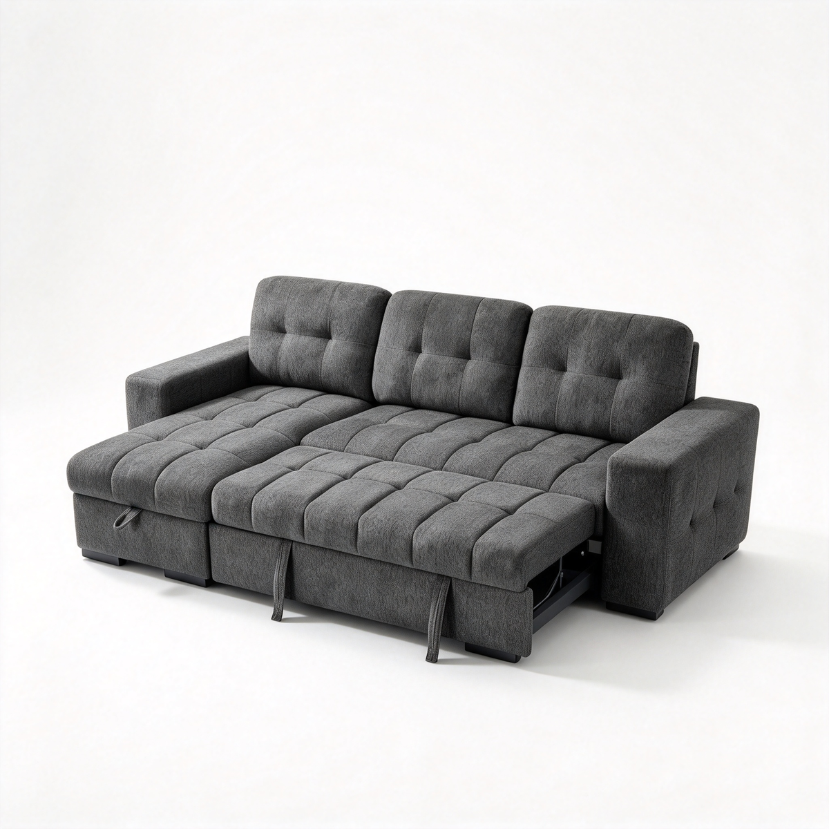 Cove Grey Universal Corner Sofa Bed – 4 Seater Polyester Sofabed