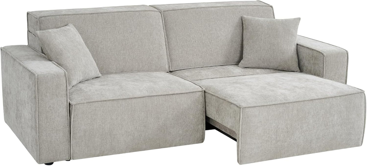 Muse Beige Electric Sofa Bed – 3 Seater with Power Extension Mechanism & Accent Cushions