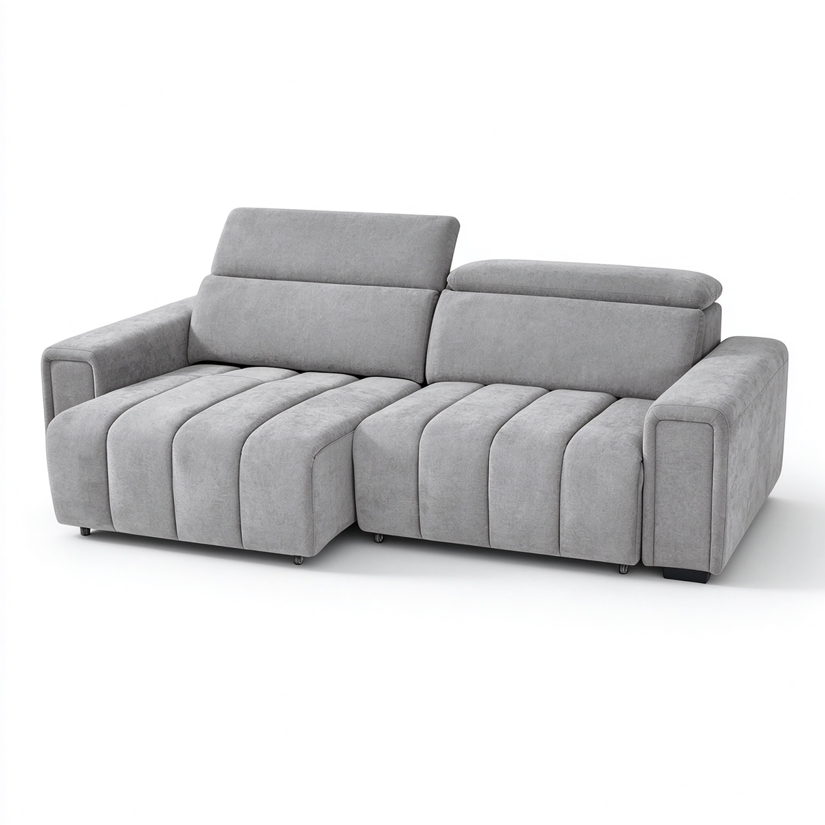 Glide Grey Electric Sofa Bed – 3 Seater with Independent Power Sliding Seats & Adjustable Headrests
