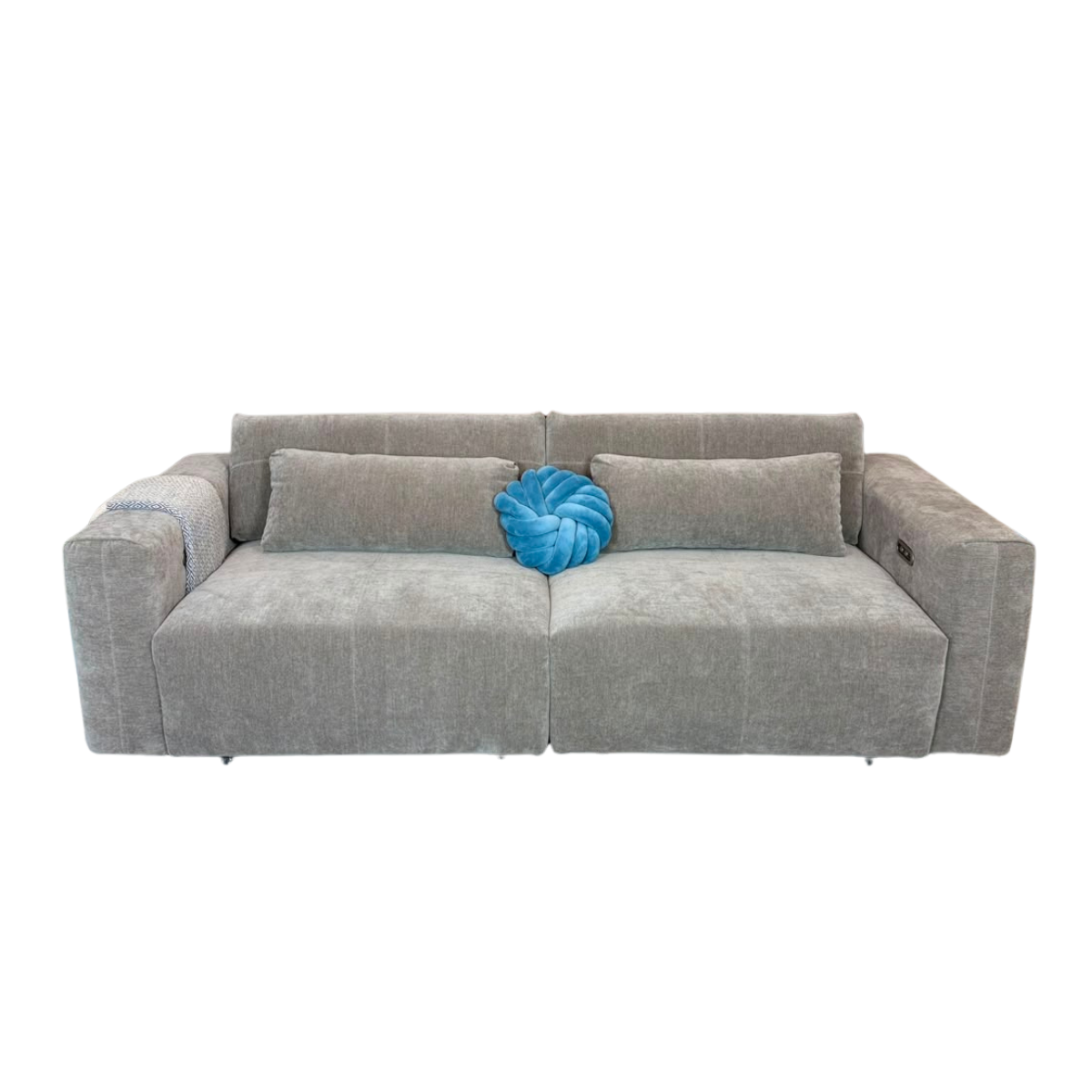 Aurora Beige Electric Sofa Bed – Powered Extending Seats with USB Charging & Lumbar Bolsters