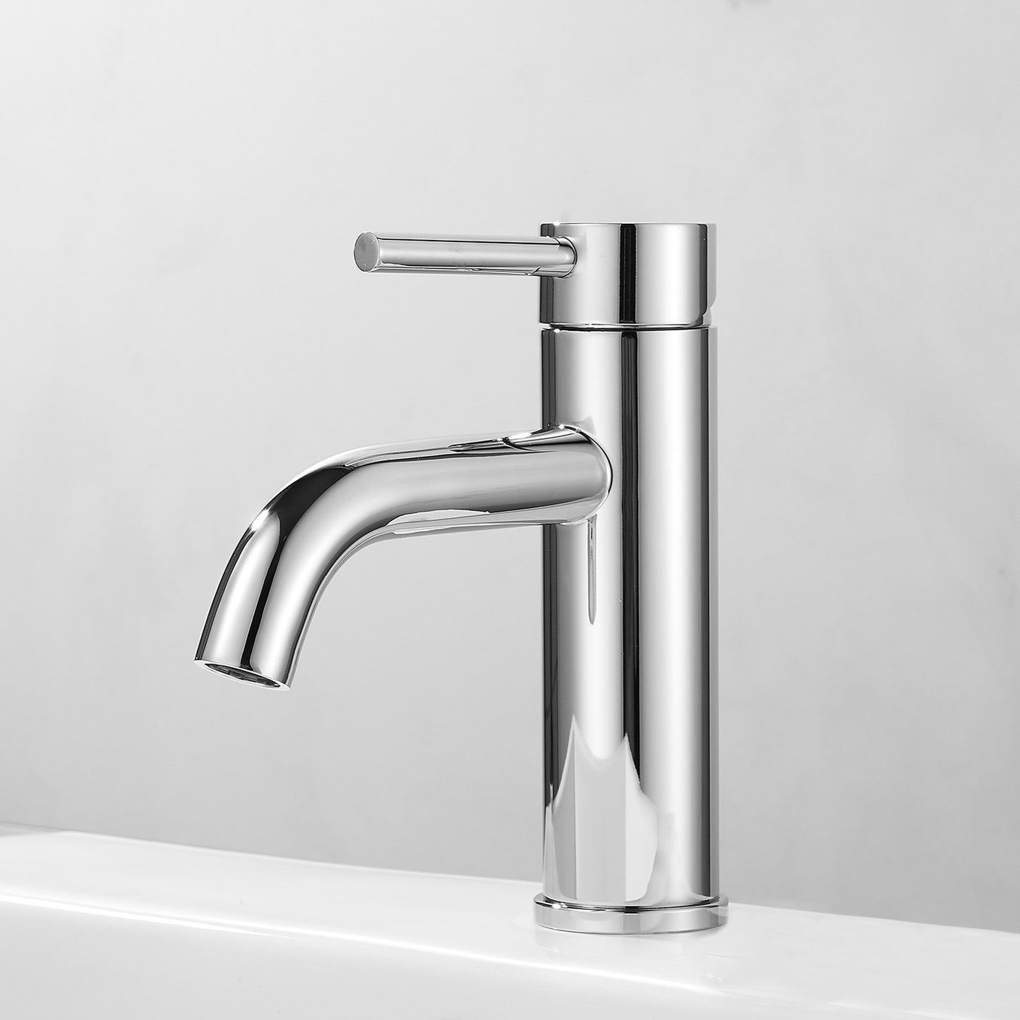 Chrome Short Basin Mixer Tap