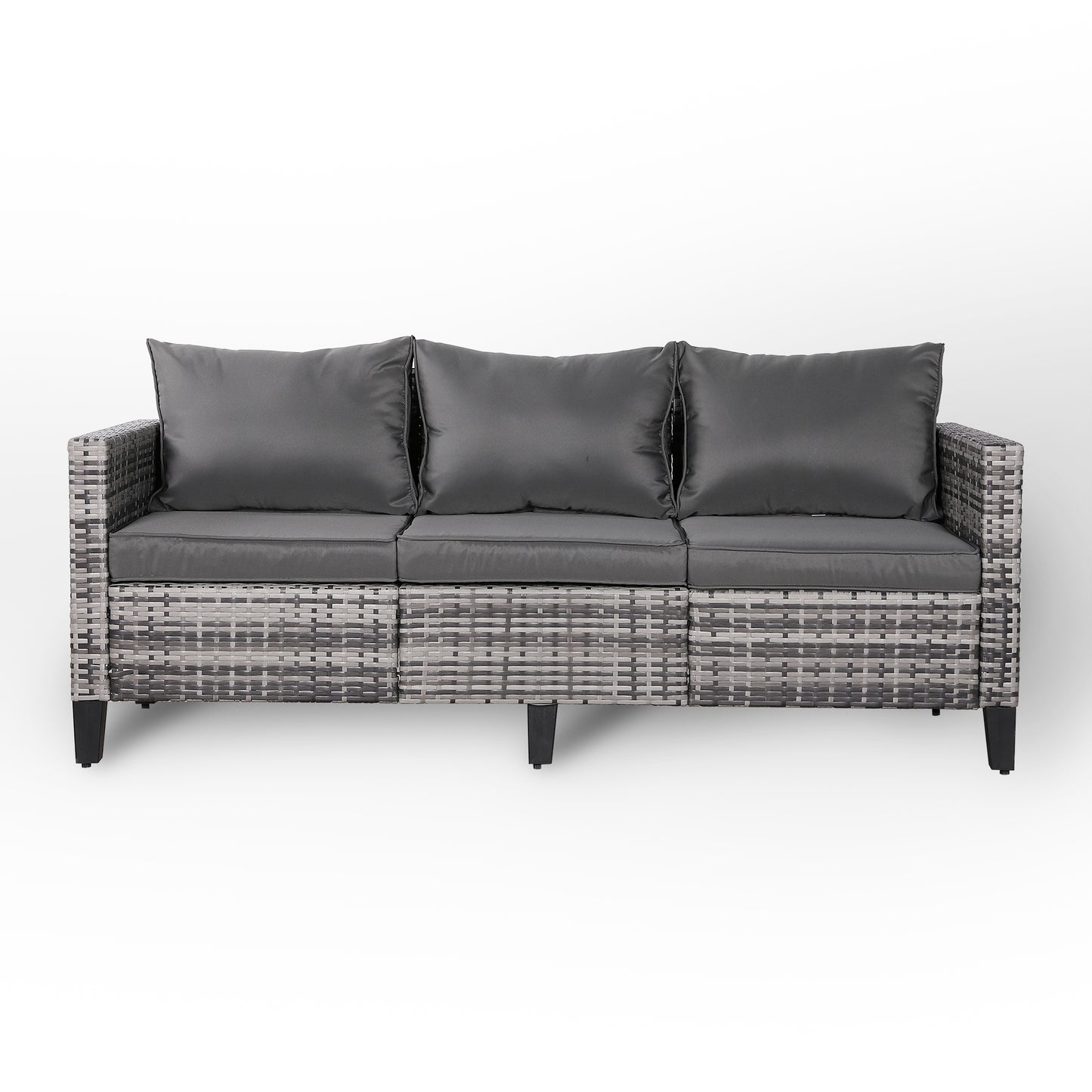 Due in 25/05/25  Palma Range 3-Seater Sofa in Grey Rattan