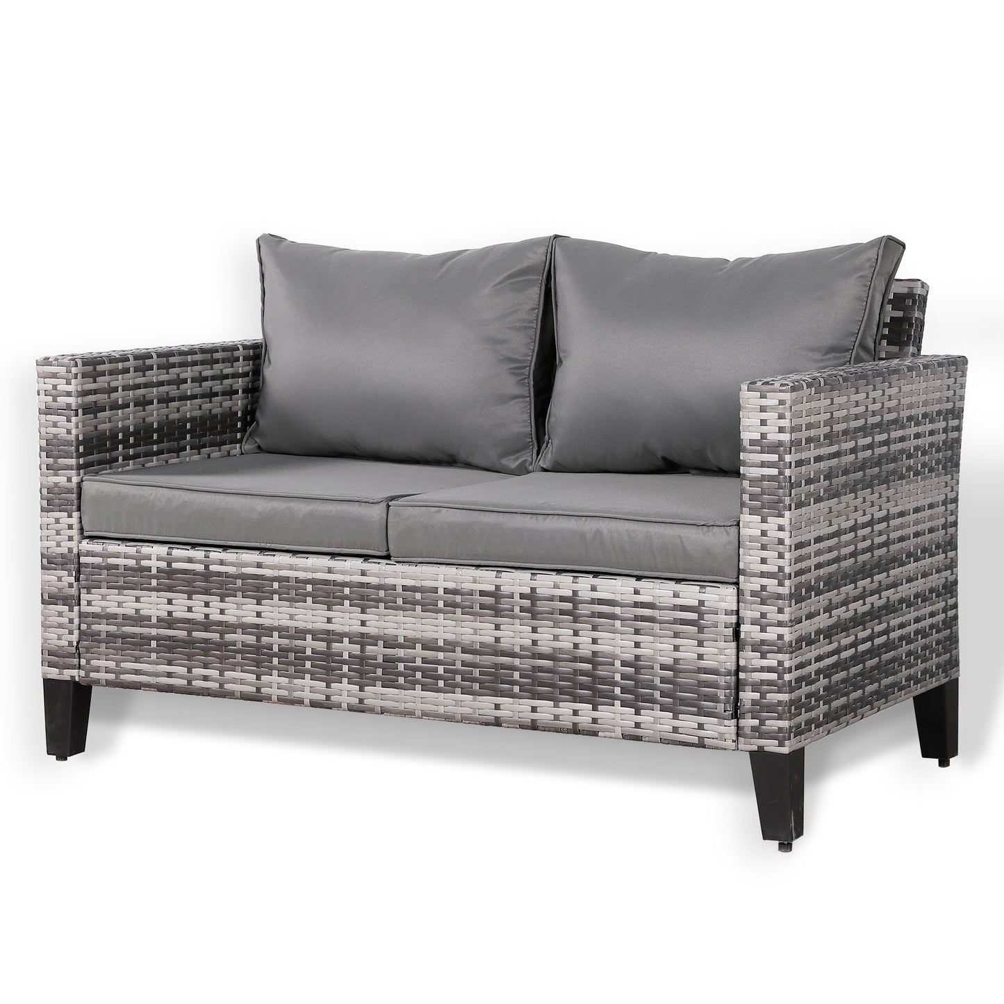 Due in 25/05/25  Palma Range 2-Seater Sofa in Grey Rattan