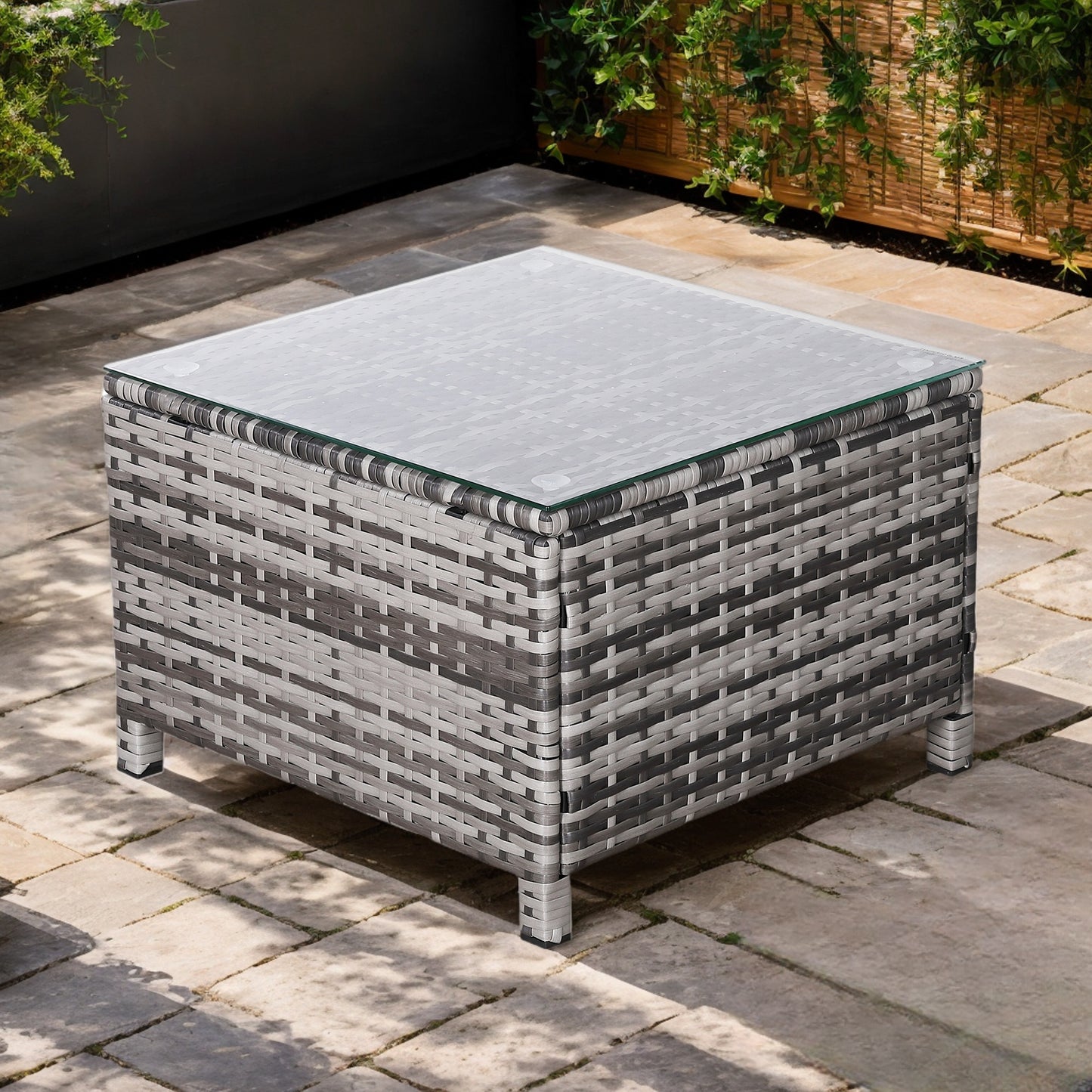 Due in 20/05/25  Modern Range Standard Side Table in Grey Rattan