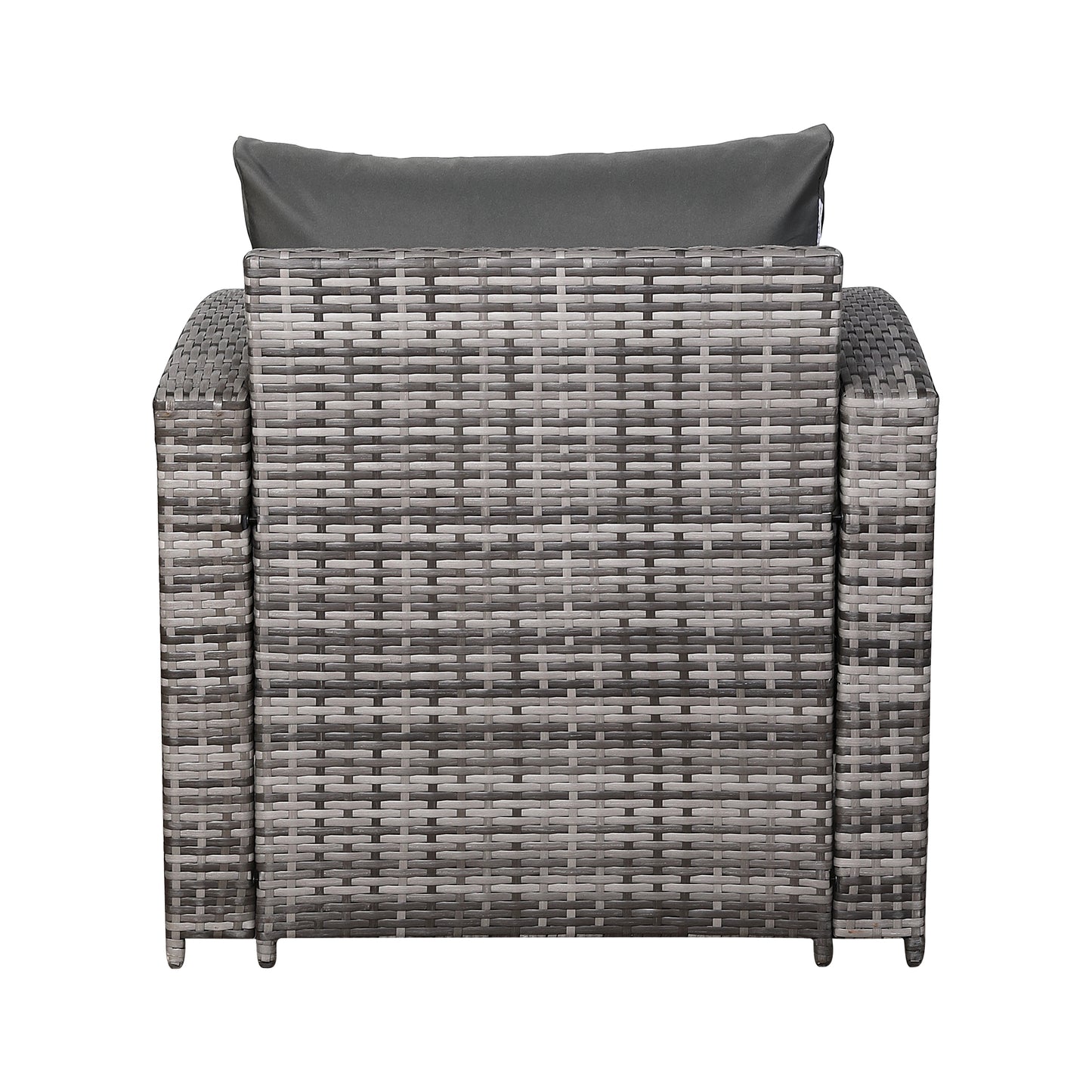 Henley High Back Pair of Arm Chairs in Grey Rattan and Grey Cushions