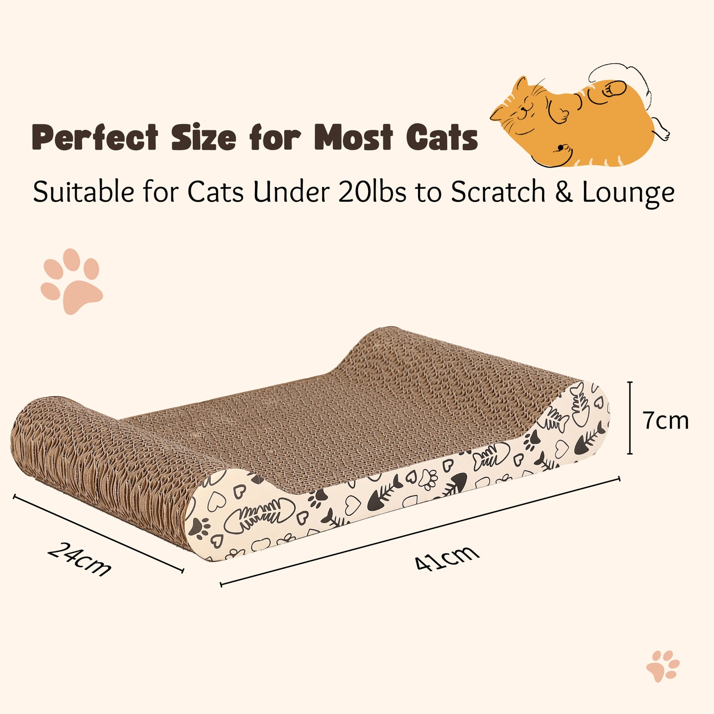 Max Mice scratching board For Natural Claw Care，Durable Bone-Shaped Cat Scratcher, High-Density Corrugated Cardboard – Non-Shedding Scratch Pad for Indoor Cats