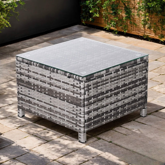Palma Range Standard Side Table in Grey Rattan
