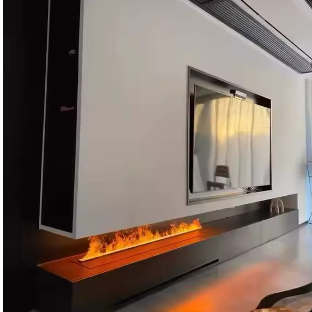 1000MM/39.37" Luxe Water Vapour Fireplace – 15 Colour Realistic Flame, Cool to Touch, Up to 24hr Run Time
