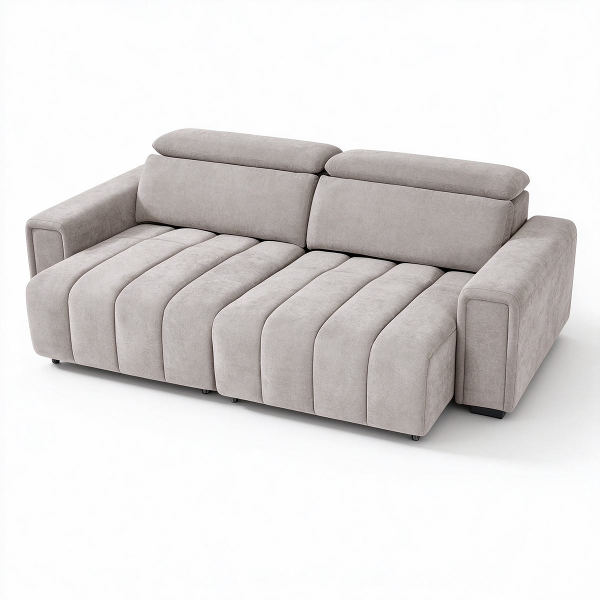Glide Beige Electric Sofa Bed – 3 Seater with Independent Power Sliding Seats & Adjustable Headrests