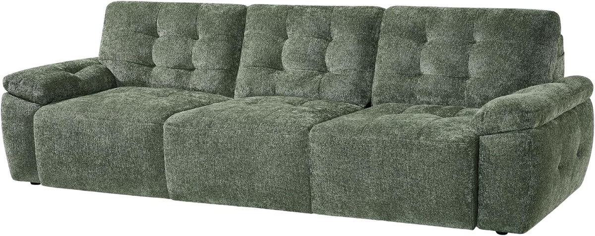 Swift Green Electric Sofa Bed – 3 Seater Space-Saving Sofabed with Push-Button Conversion