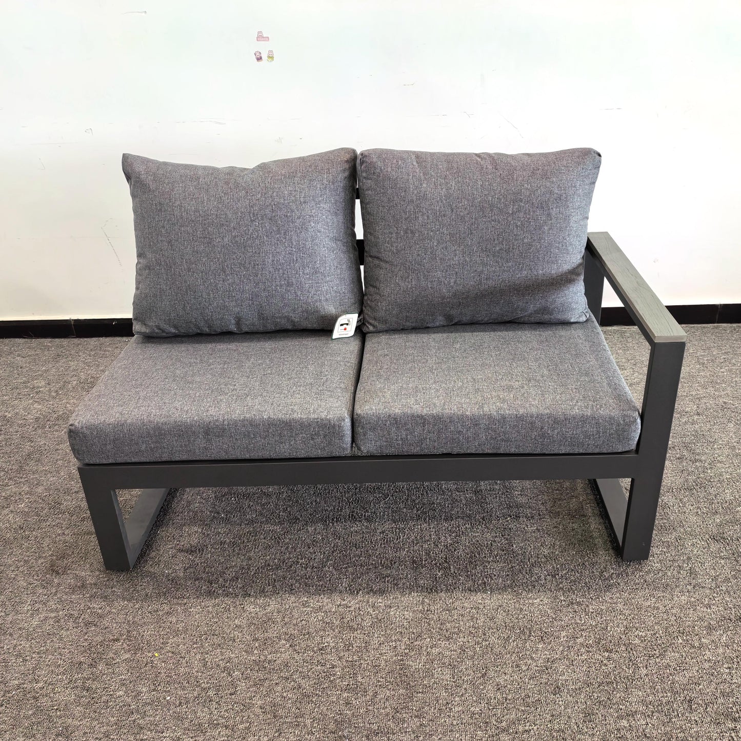 Due in 08/05/25  #AL-16 Floor Sample Clearance Sale Aluminium Compact Corner Sofa Set with CoffeeTable