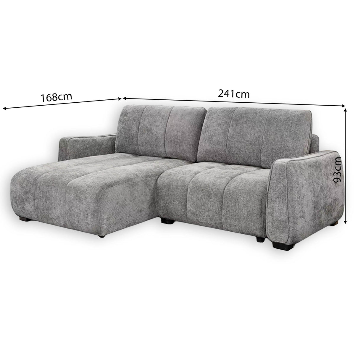 Ridge Grey Universal Corner Sofa Bed – Channel Tufted with Pullout Bed & Hidden Storage