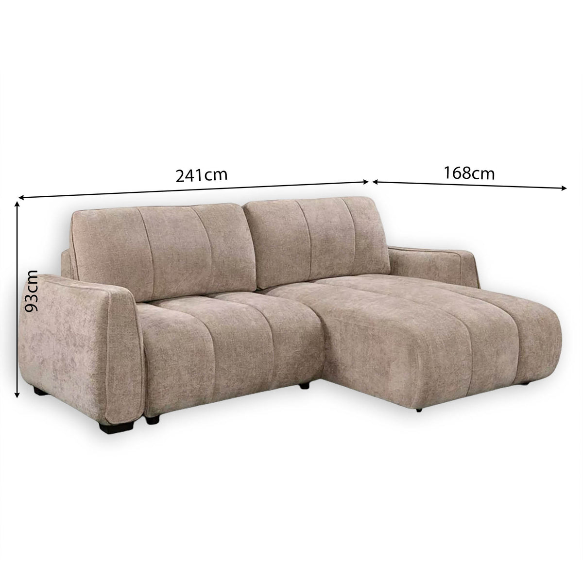 Ridge Beige Universal Corner Sofa Bed – Channel Tufted with Pullout Bed & Hidden Storage