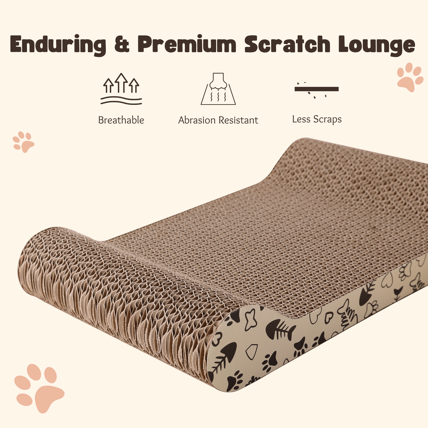 Max Mice scratching board For Natural Claw Care，Durable Bone-Shaped Cat Scratcher, High-Density Corrugated Cardboard – Non-Shedding Scratch Pad for Indoor Cats