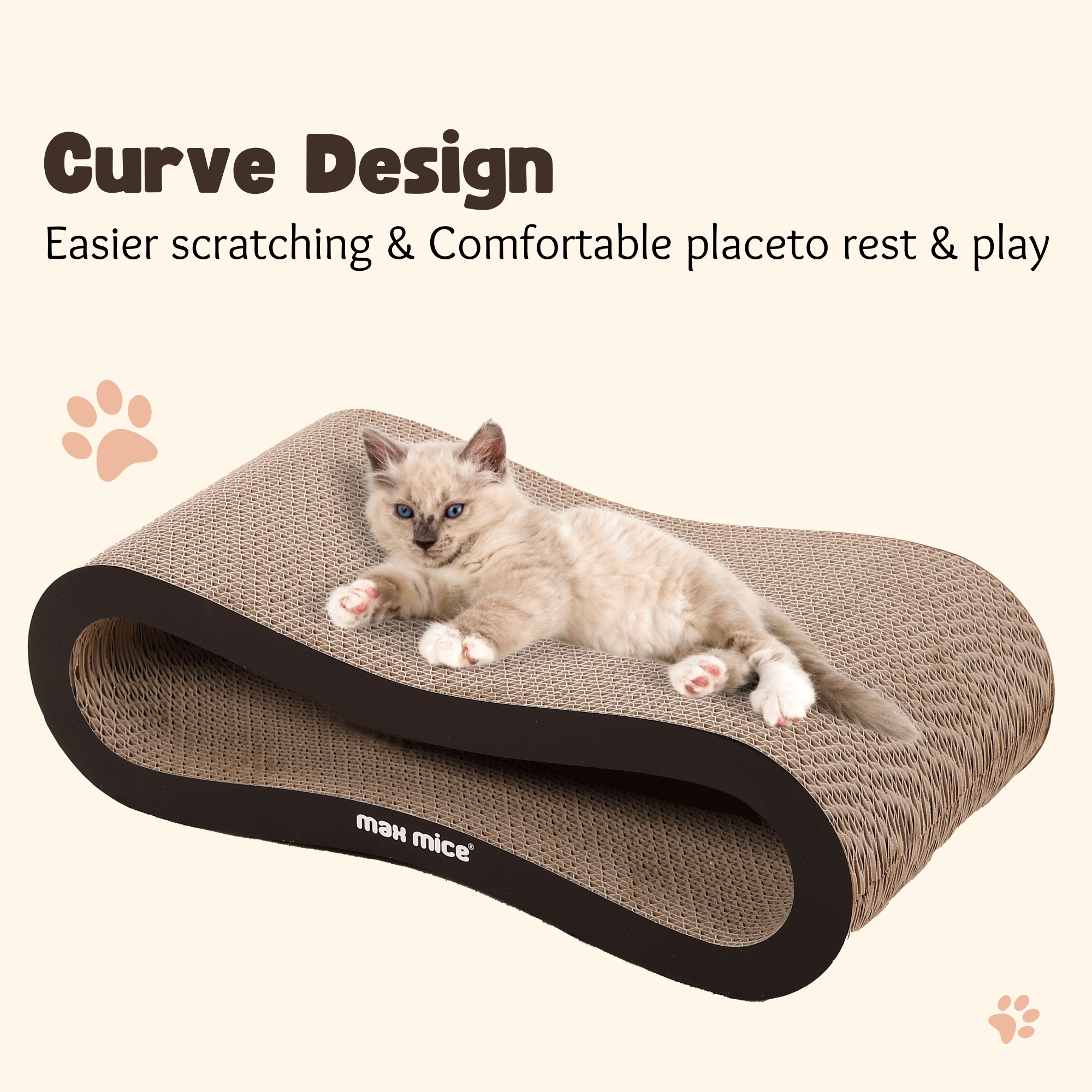 Max Mice Ultimate Cat Scratcher Lounge Bed，8-Shape Design，Superior Car
