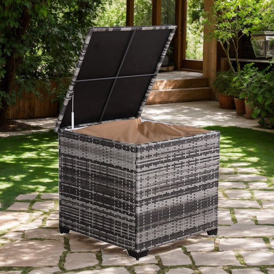 Palma Range Square Storage Box  in Grey Rattan Weave