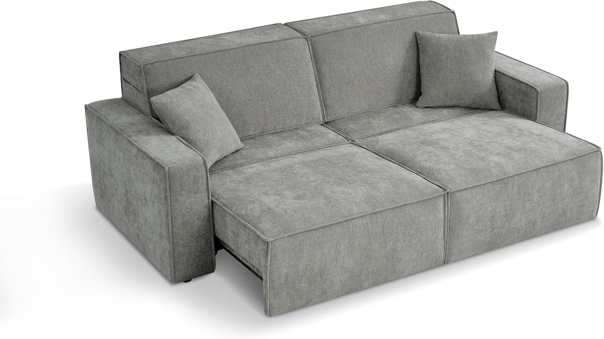 Muse Grey Electric Sofa Bed – 3 Seater with Power Extension Mechanism & Accent Cushions