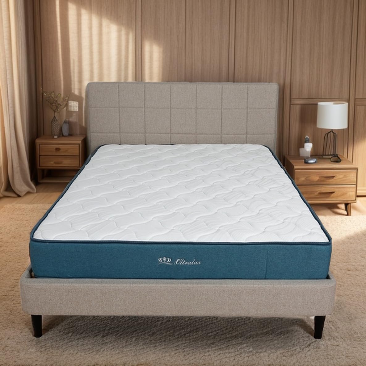 Club Rattan 120x190x22cm Hybrid Pocket Sprung & Memory Foam Small Double Mattress With Breathable Fabric, Medium Firm Feel,Skin Friendly Durable-Blue