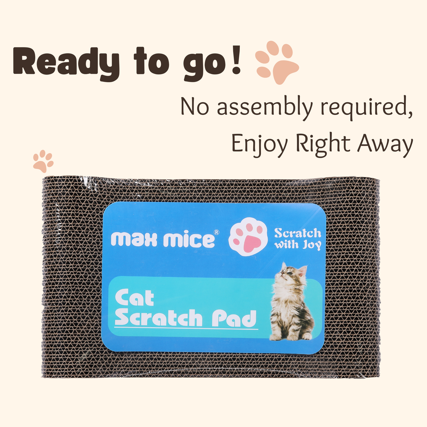 Due in 25/02/25 Max Mice scratching board For Natural Claw Care，Durable Bone-Shaped Cat Scratcher, High-Density Corrugated Cardboard – Non-Shedding Scratch Pad for Indoor Cats