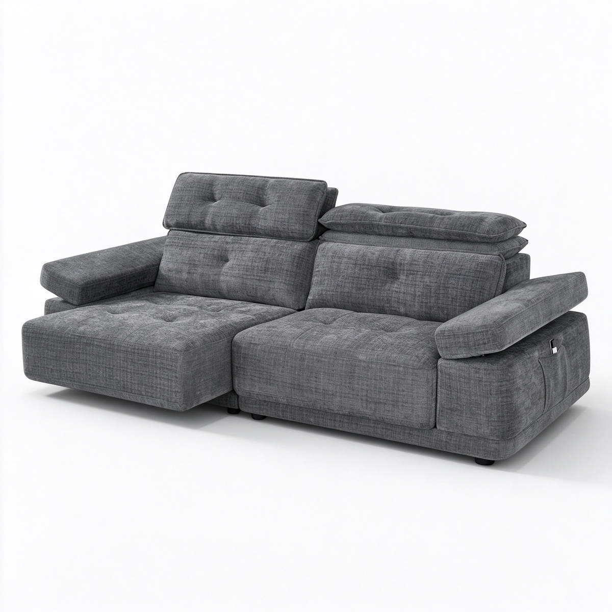 Hover  Light Grey Floating Sofa Bed – Remote-Controlled Extending Seats & Adjustable Headrests