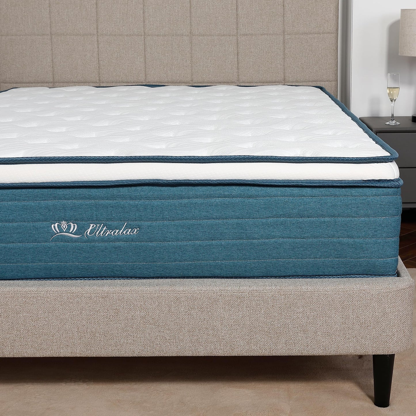 Club Rattan 135x190x30cm Hybrid Pocket Sprung & Memory Foam Double Mattress With Breathable Fabric, Medium Firm Feel,Skin Friendly Durable-Blue