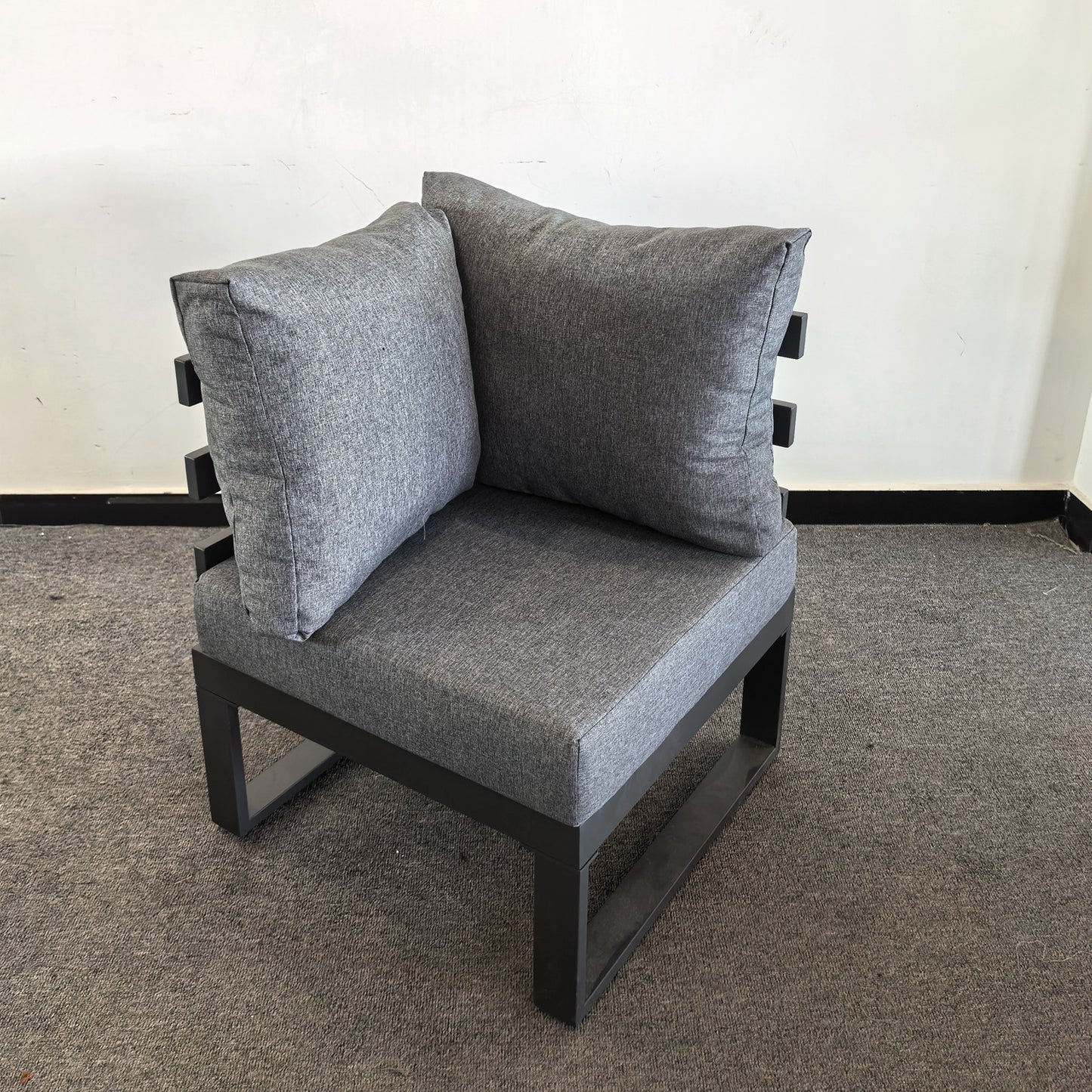 #AL-21 Floor Sample Clearance Sale-Aluminium Corner Sofa Set with CoffeeTable