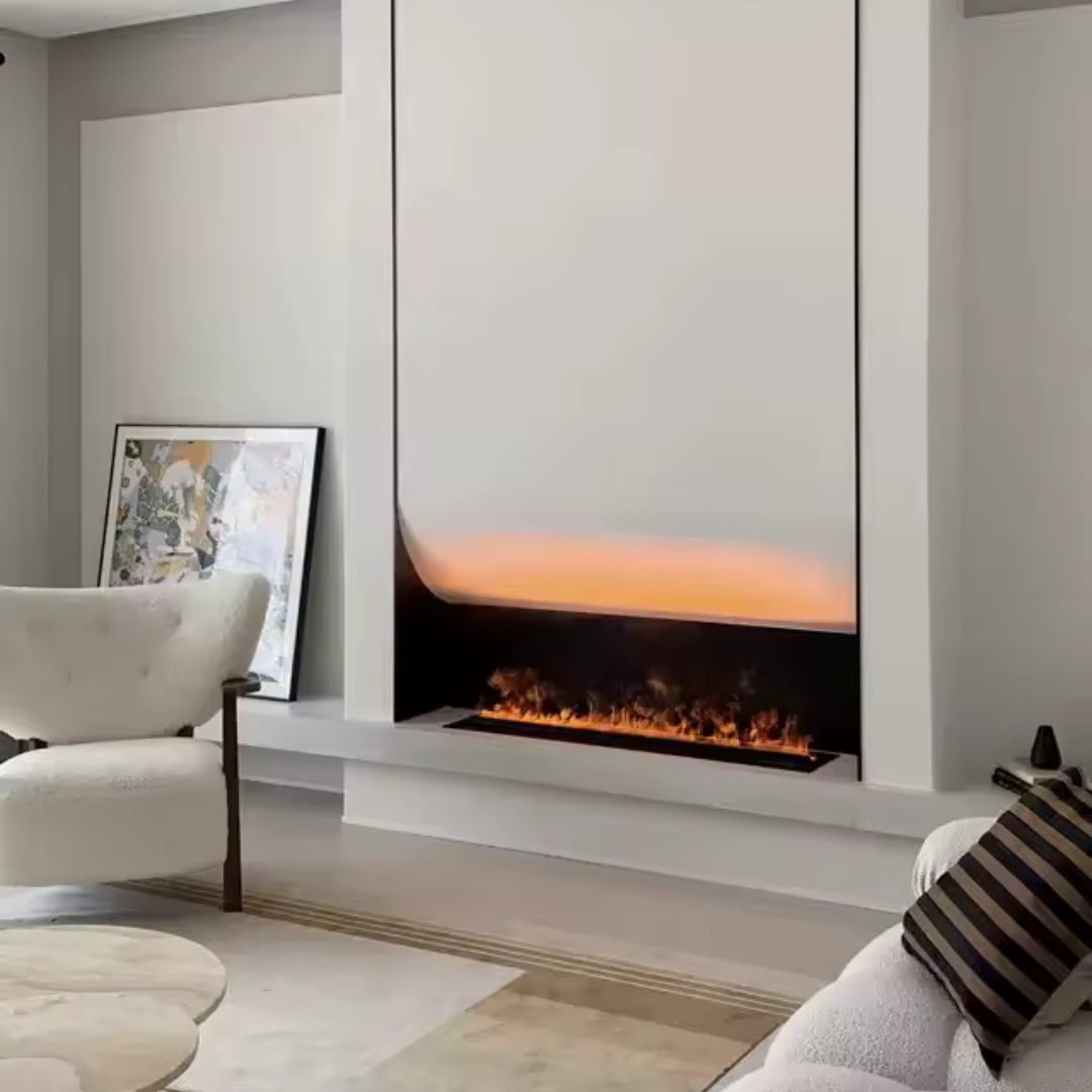 1000MM/39.37" Luxe Water Vapour Fireplace – 15 Colour Realistic Flame, Cool to Touch, Up to 24hr Run Time