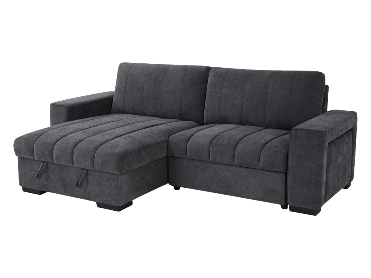 Beacon Grey Universal Corner Sofa Bed – Hidden Storage, USB Ports & Cupholder