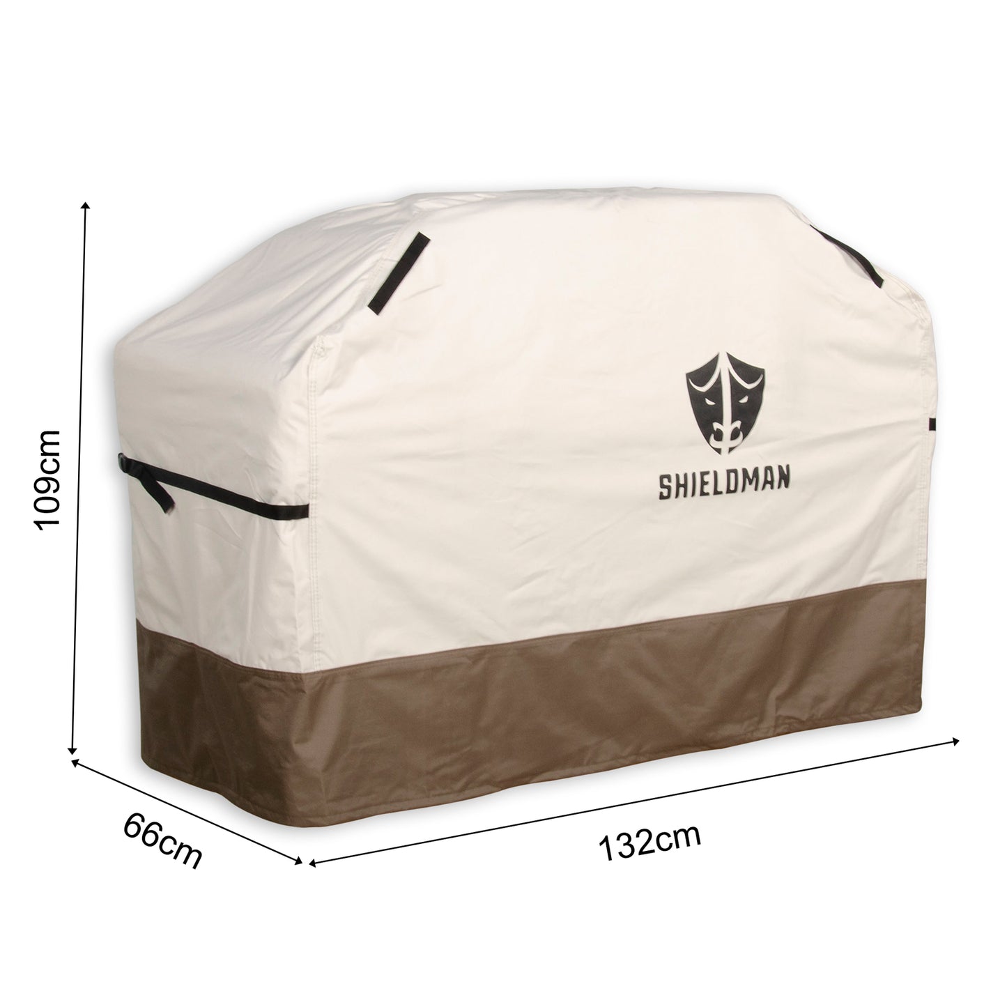 Club Rattan Heavy-Duty Waterproof BBQ Grill Cover (White & Brown) – Two-Tone Barbecue Protector