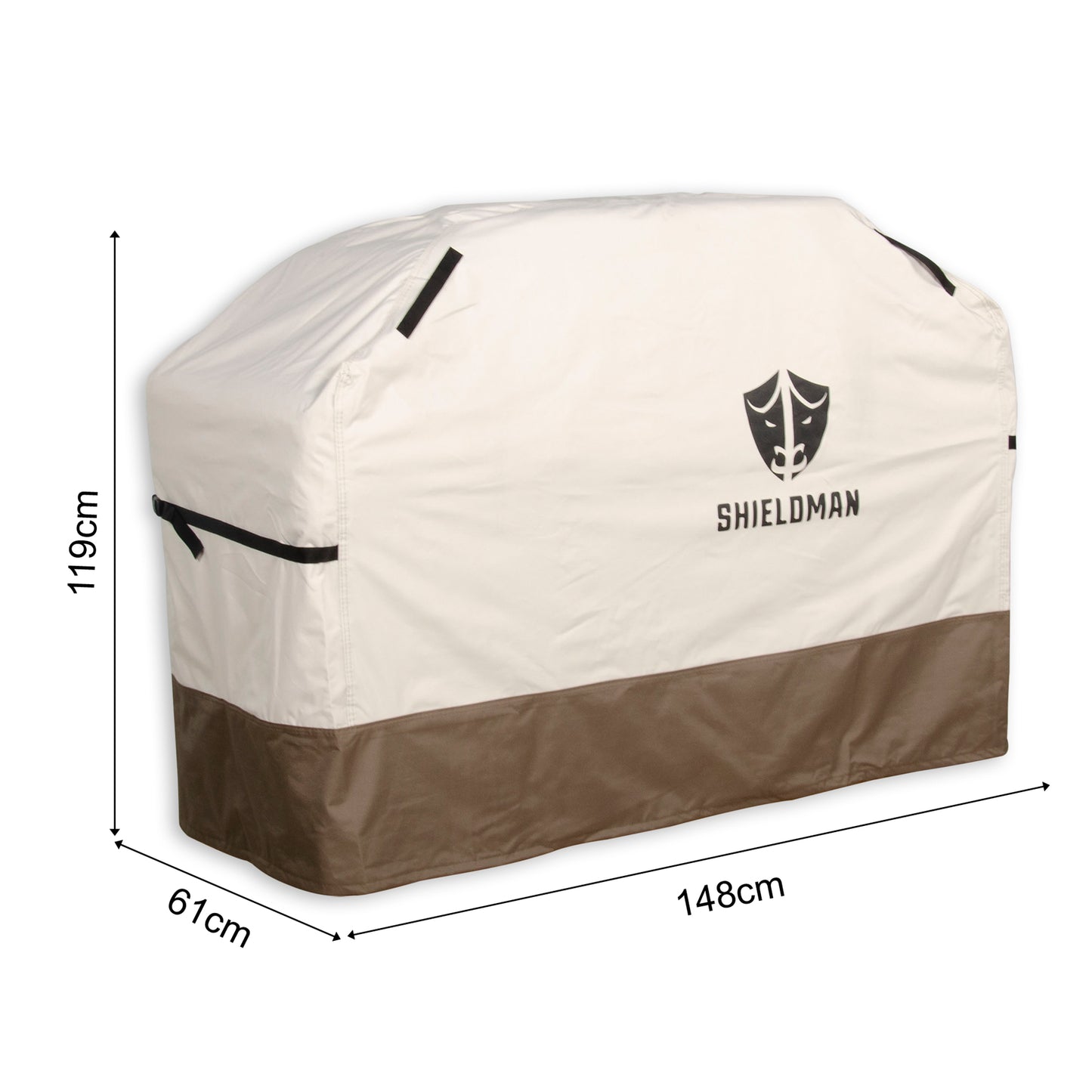 Club Rattan Heavy-Duty Waterproof BBQ Grill Cover (White & Brown) – Two-Tone Barbecue Protector