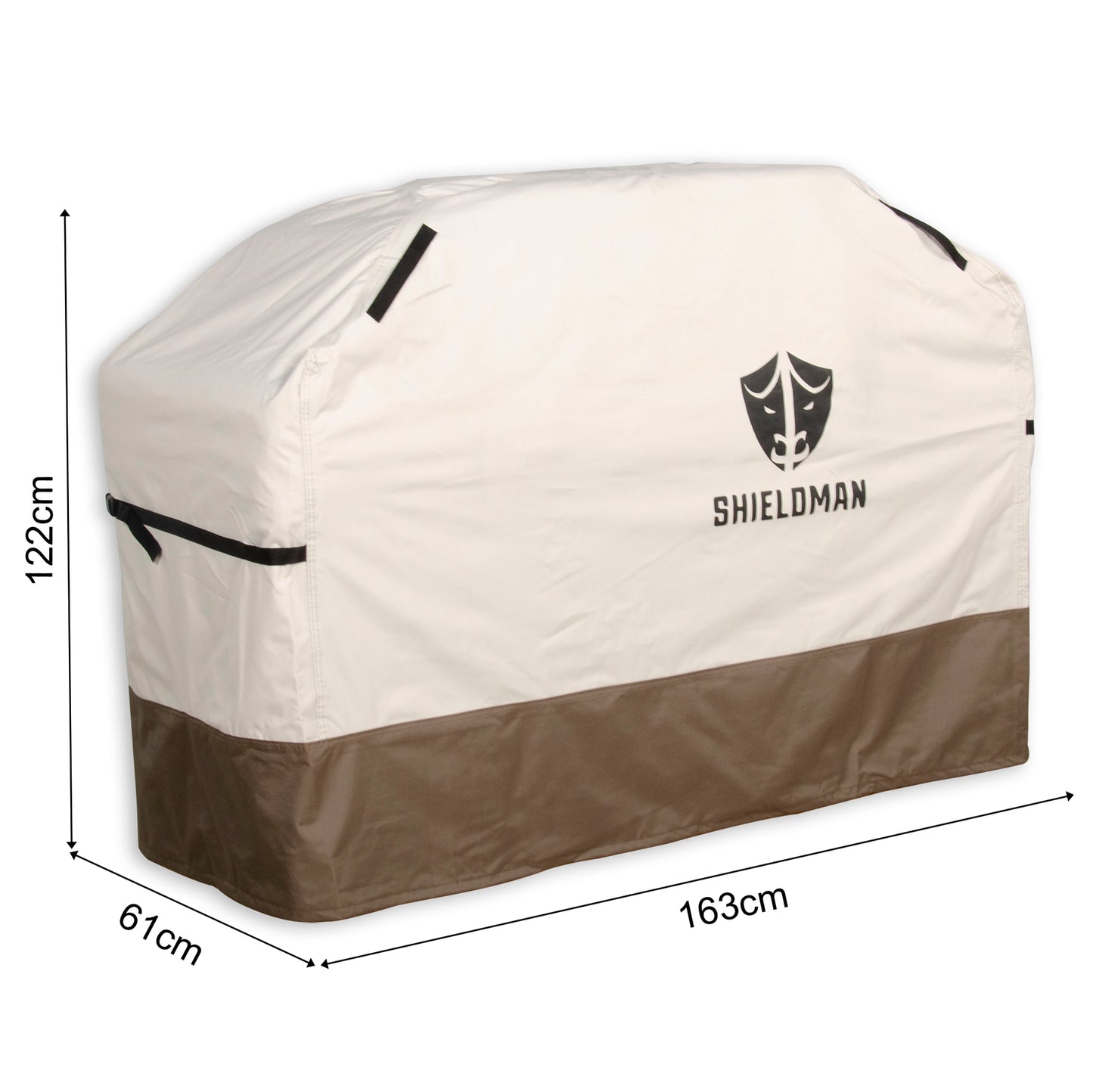 Club Rattan Heavy-Duty Waterproof BBQ Grill Cover (White & Brown) – Two-Tone Barbecue Protector