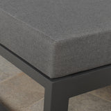 AK-01 Hanford Range Square Corner Sofa Set With Rising table - Charcoal Aluminium Frame with Grey cushions