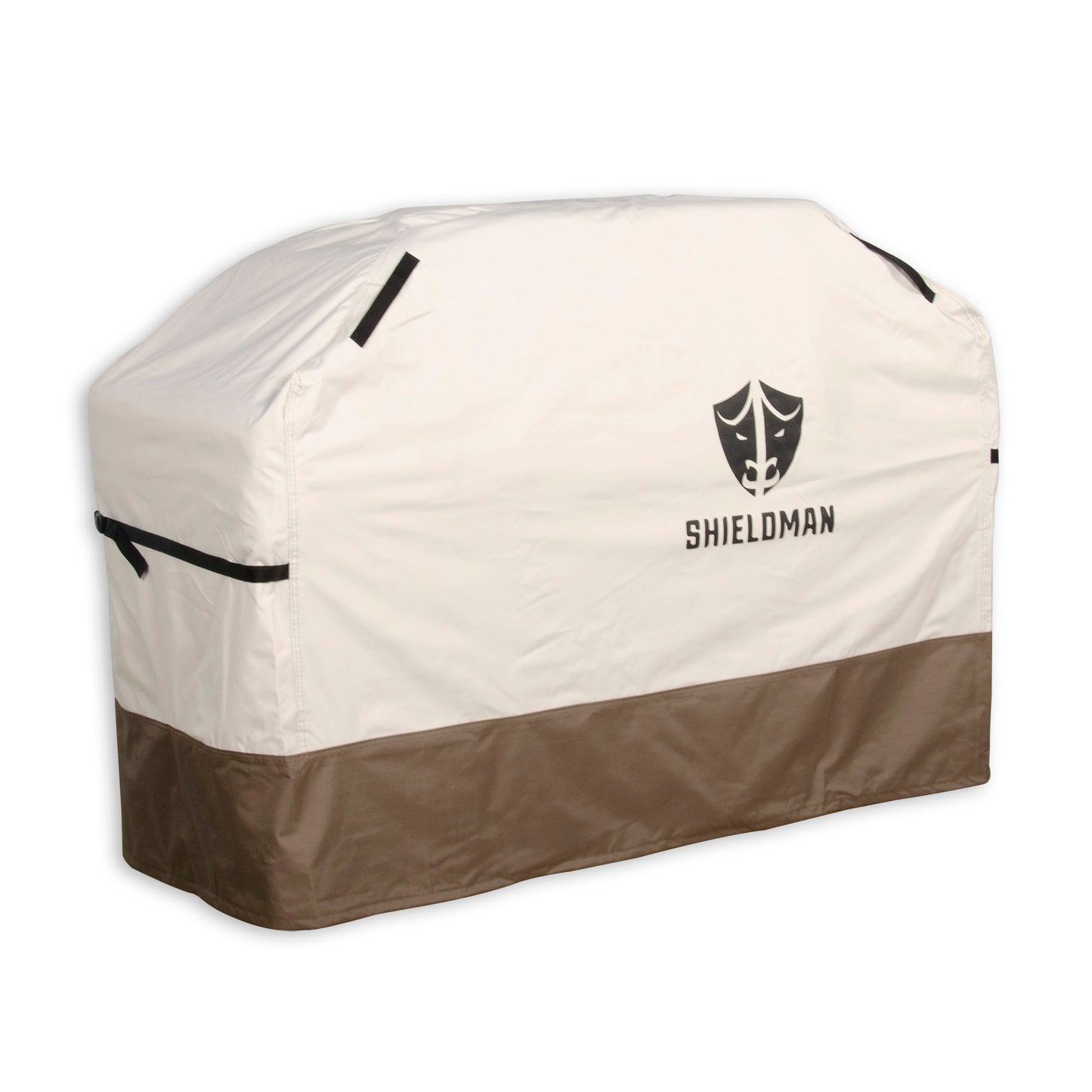 Club Rattan Heavy-Duty Waterproof BBQ Grill Cover (White & Brown) – Two-Tone Barbecue Protector