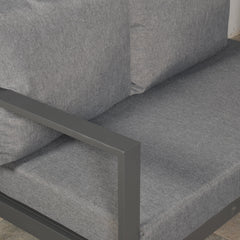 PRE ORDER...AK-04 Hanford Range ightLeft Hand Corner Sofa Set - Charcoal Aluminium Frame with Grey cushions