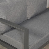 AK-02 Hanford Range Left Hand Corner Sofa Set - Charcoal Aluminium  Frame with Grey cushions (CS02)