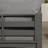 AK-03 Hanford Range Right Hand Corner Sofa Set - Charcoal Aluminum Frame with Grey cushions(CS02)
