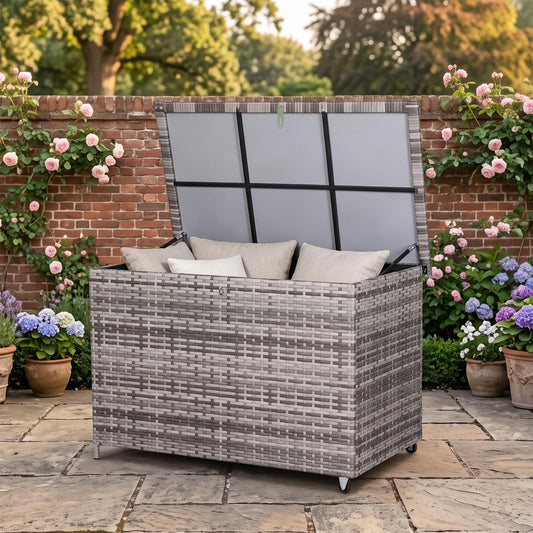 Harmony Range Large Storage Box in Grey Rattan Weave