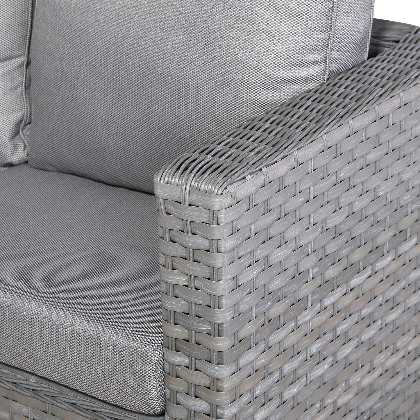 Isobella Range Large Sofa Set with Rising Table in Slate Grey Weave