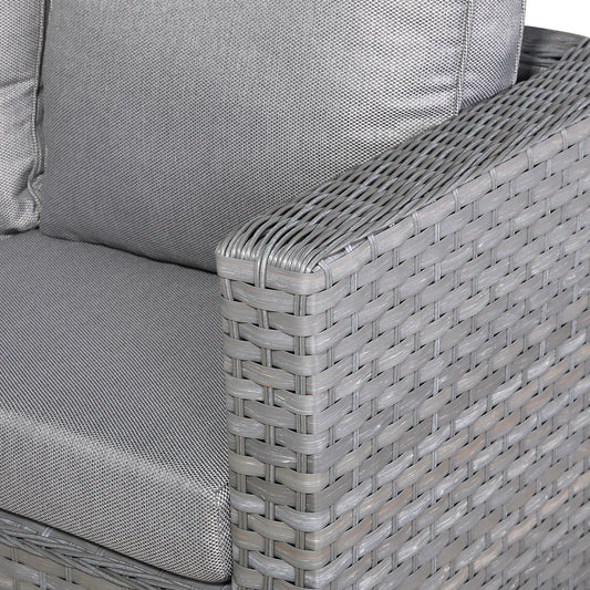 Isobella Range Left Hand Corner Sofa Set with Rising Table in Slate Grey Weave