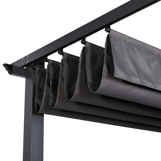 Club Rattan Pergola roof, Replacement roof, Sunroof, Weather-resistant, Water-repellent for Pergola - 3 X 4 m, Grey