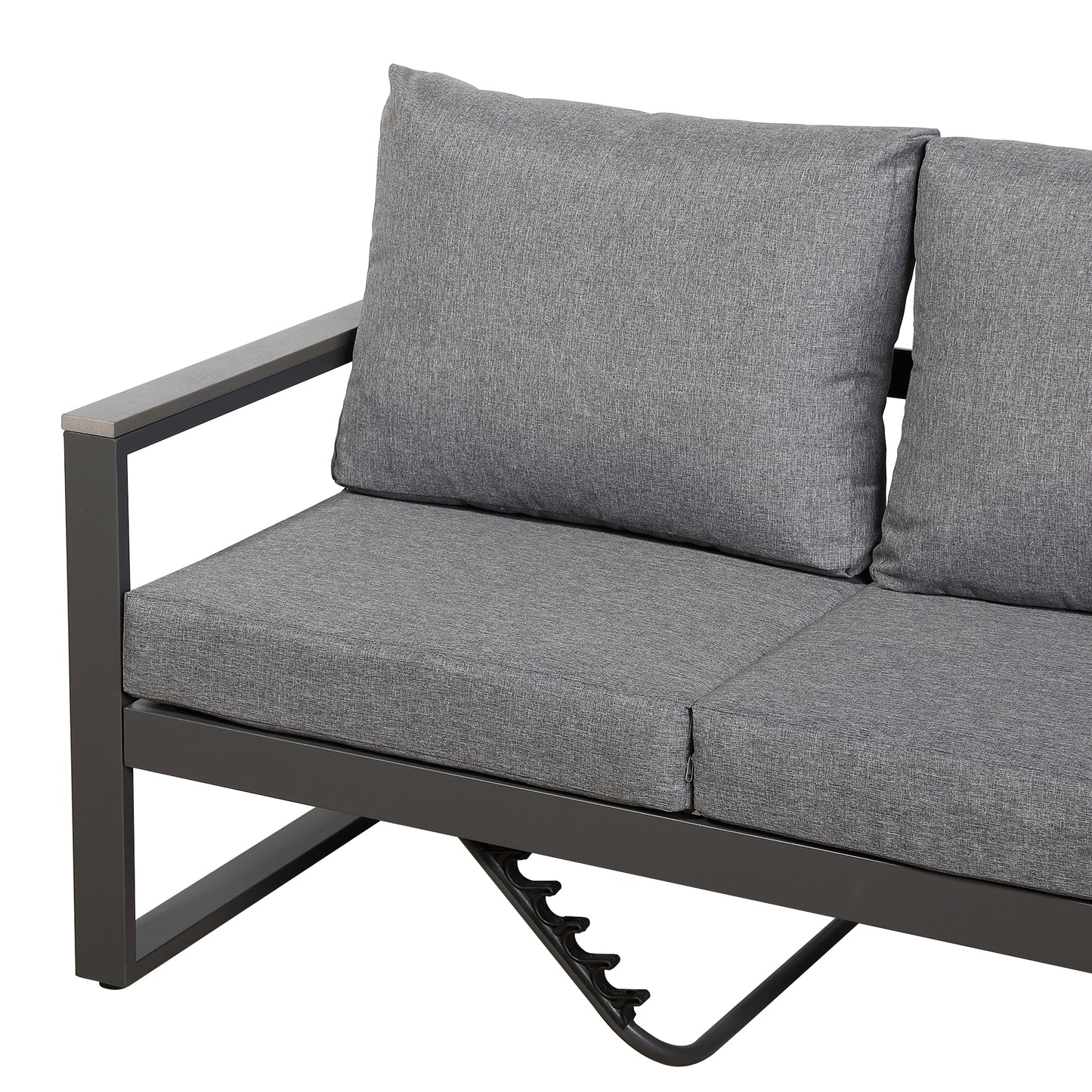 CK-03 Dune Range RHF Corner Set Charcoal Aluminium Frame With Grey Cushions