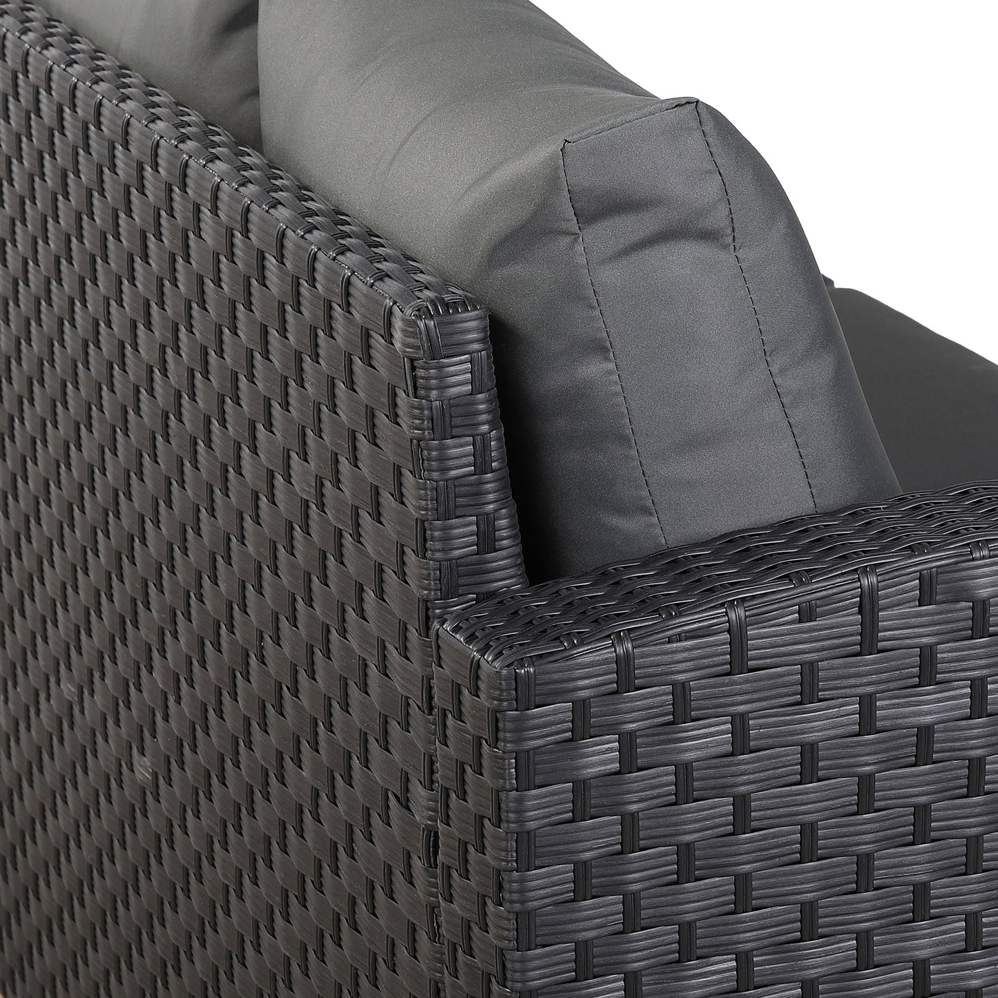 Primo Range High Back LHF Dining Corner Sofa Set in Black Weave with Rising Table
