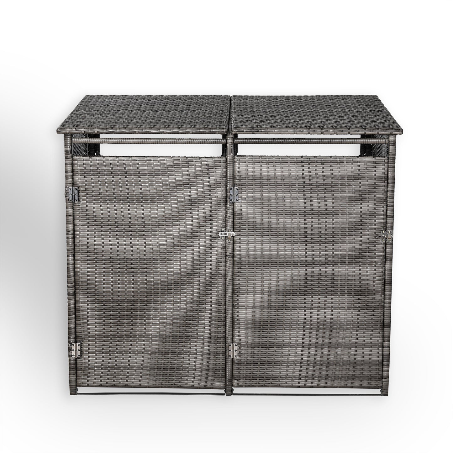 Club Rattan wheelie bins shed / store in Grey Rattan Weave (WBS-2G)