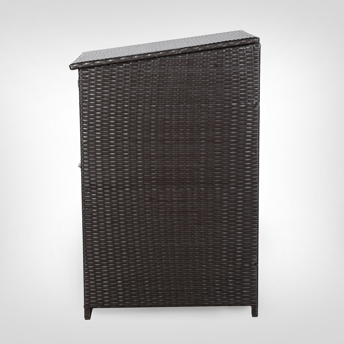 Club Rattan Ebony wheelie bin shed / store in Dark Brown Rattan Weave (WBS-1B)