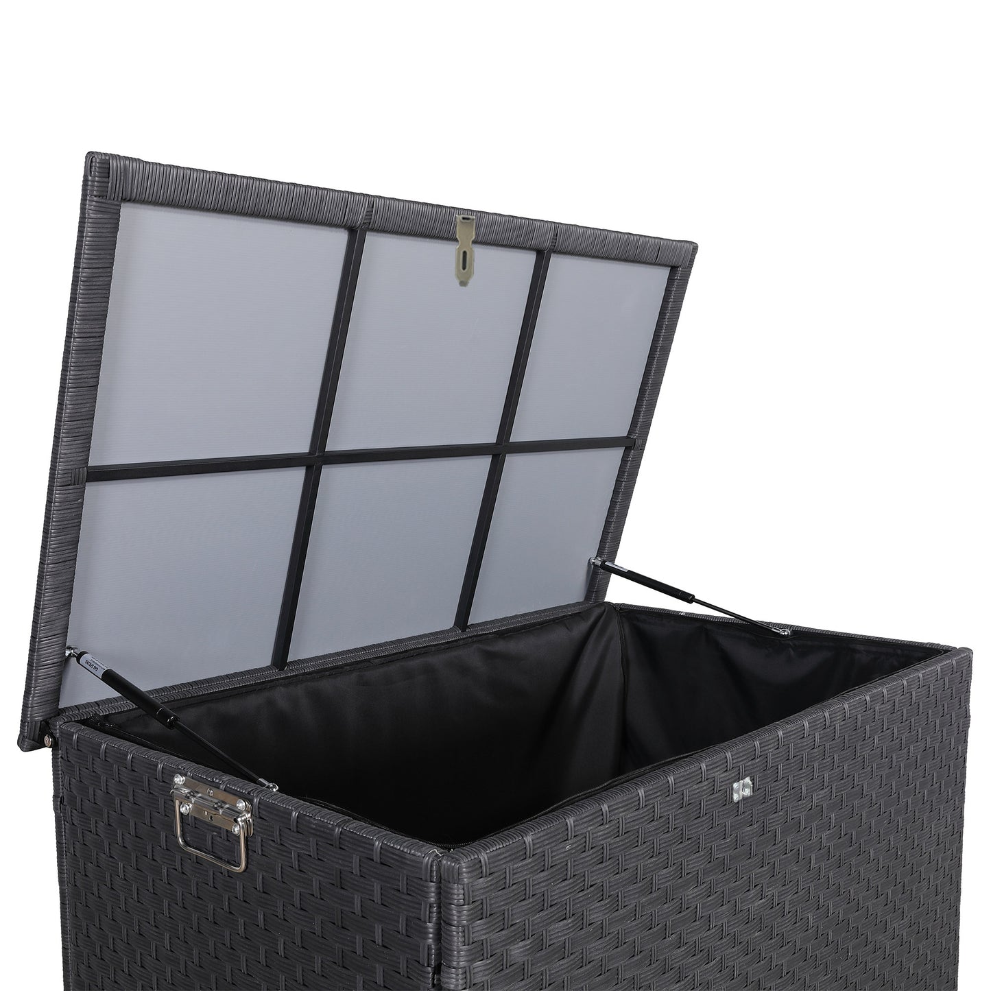 Bath Range Large Storage Box in Black Rattan Weave