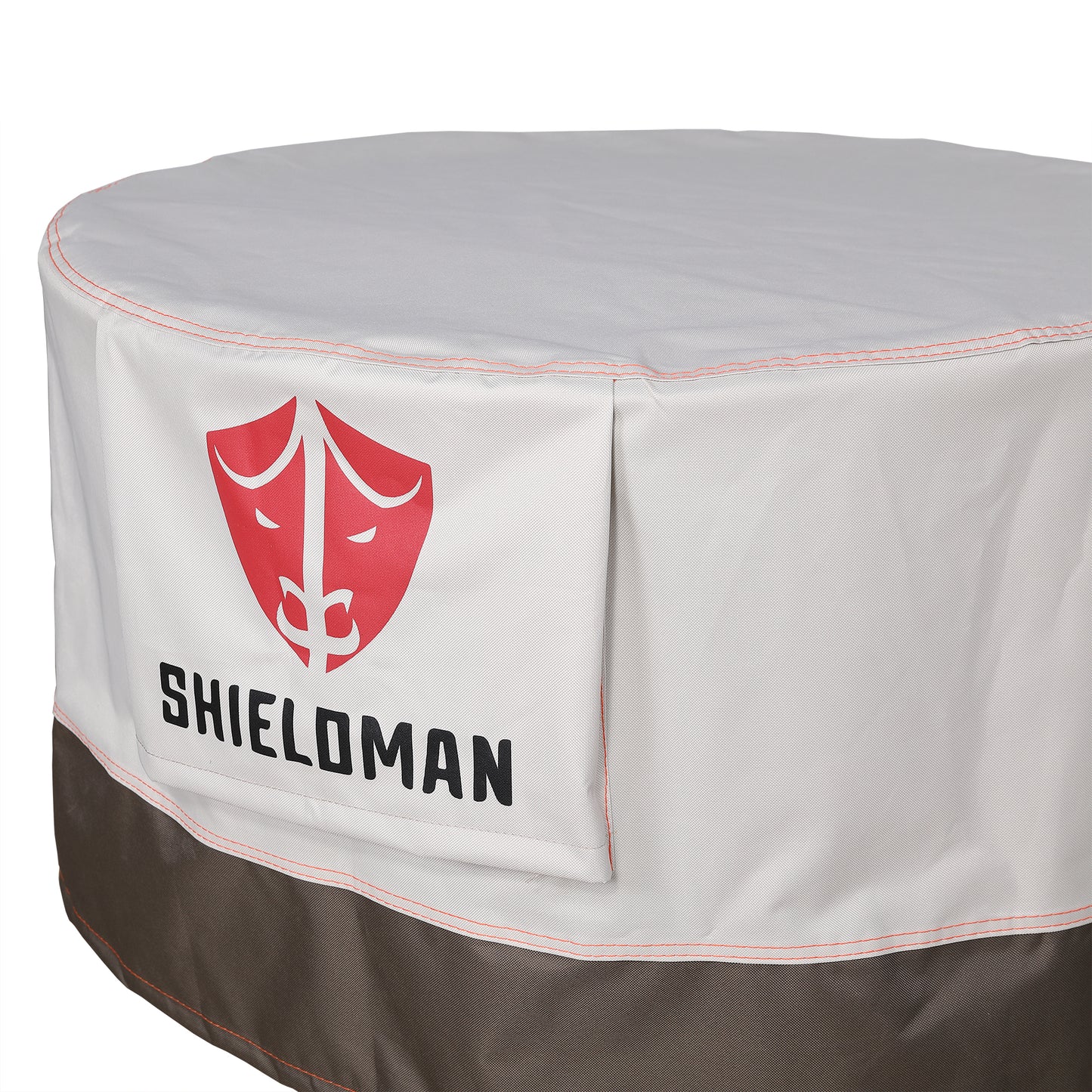 RC-L80 Heavy-Duty Waterproof Round Fire Pit Cover (D80 x H50cm) – Two-Tone White & Brown