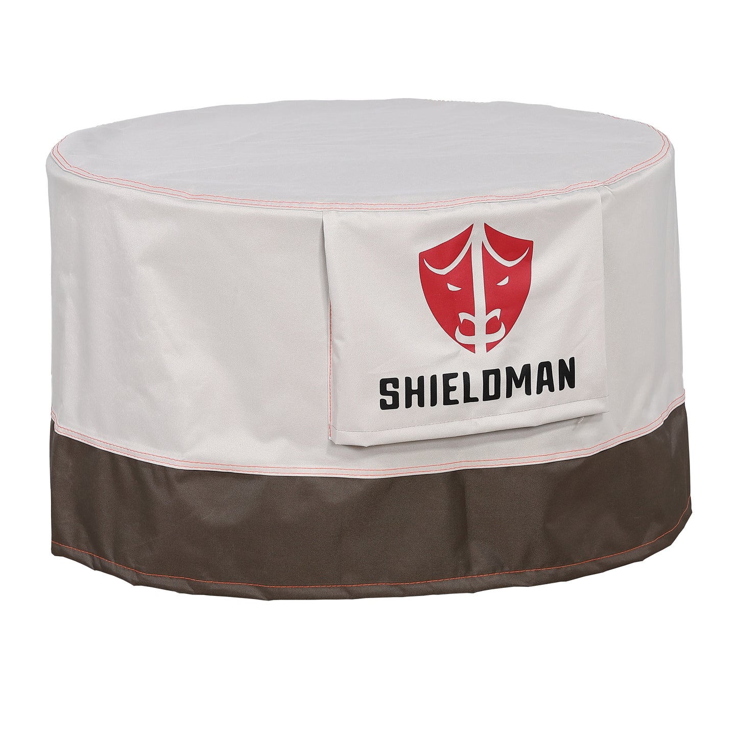 RC-L80 Heavy-Duty Waterproof Round Fire Pit Cover (D80 x H50cm) – Two-Tone White & Brown