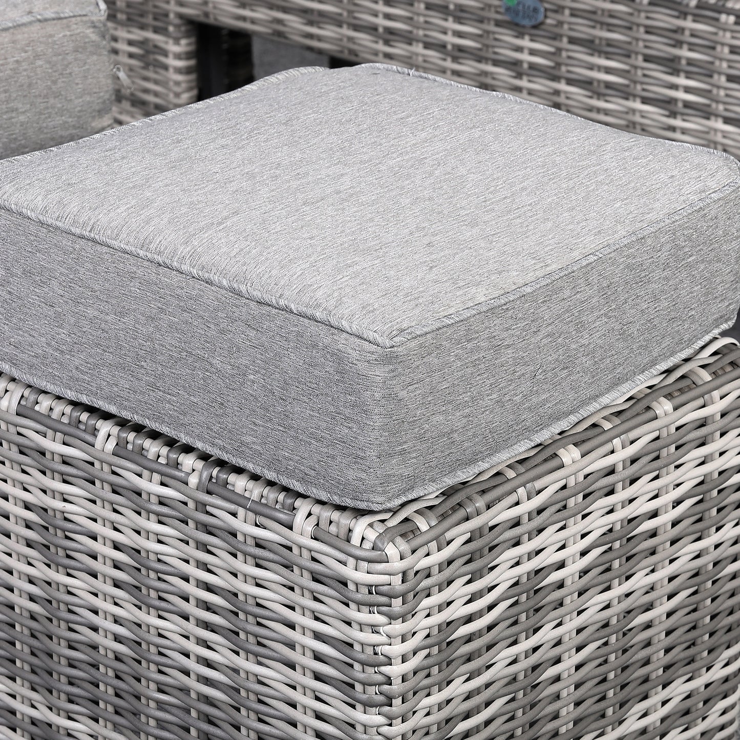 Due in 25/02/25....Sicily Range Aluminium Large Sofa Set with Rising Table in Half Round Grey Weave