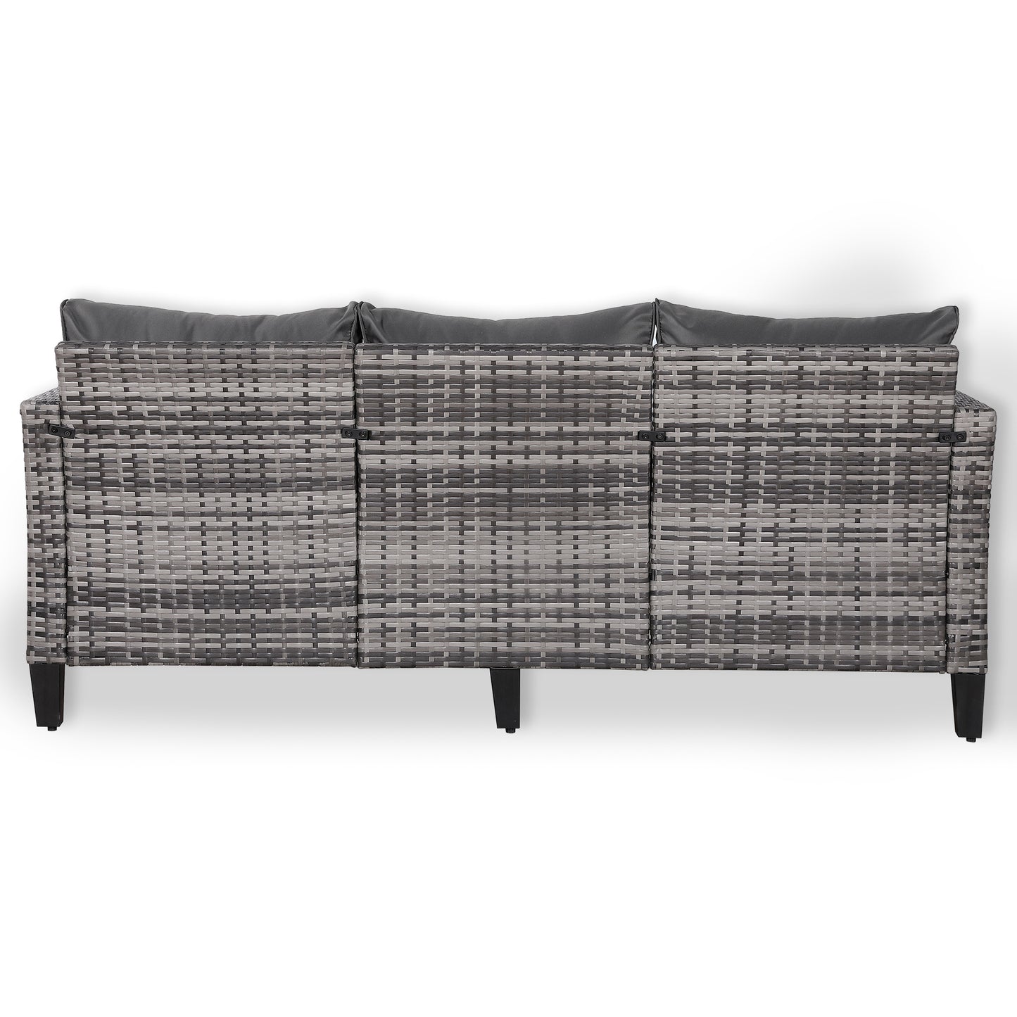 Due in 25/05/25  Palma Range 3-Seater Sofa in Grey Rattan