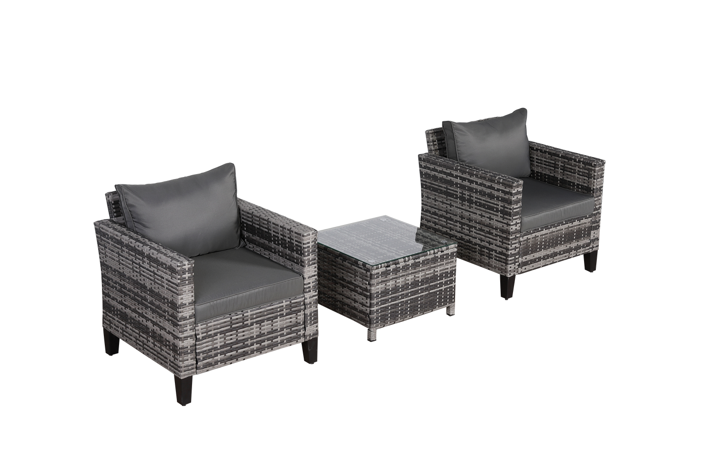 Palma Range Sectional Sofa Sets in Grey Rattan and Grey Cushions